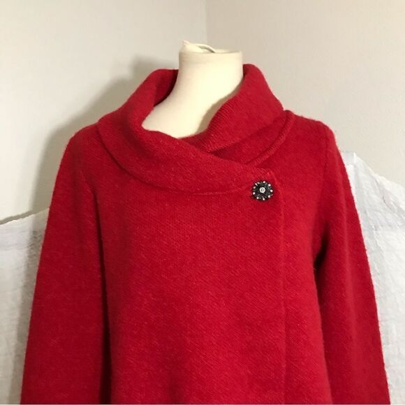 Adrienne Vittadini Red Wool Blend Sweater Size M - Picture 6 of 10